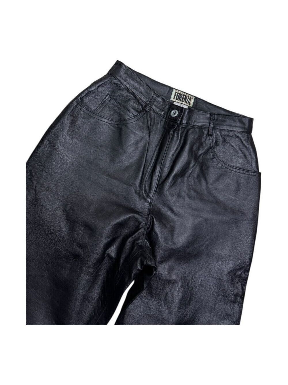 FORENZA GENUINE LEATHER Designer Vintage Retro Casual Pants Womens Small